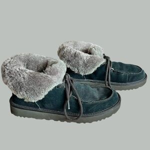 UGG Women’s Diara Black Suede Sheepskin Wool Lined Ankle Cuff Boots Sz. 9